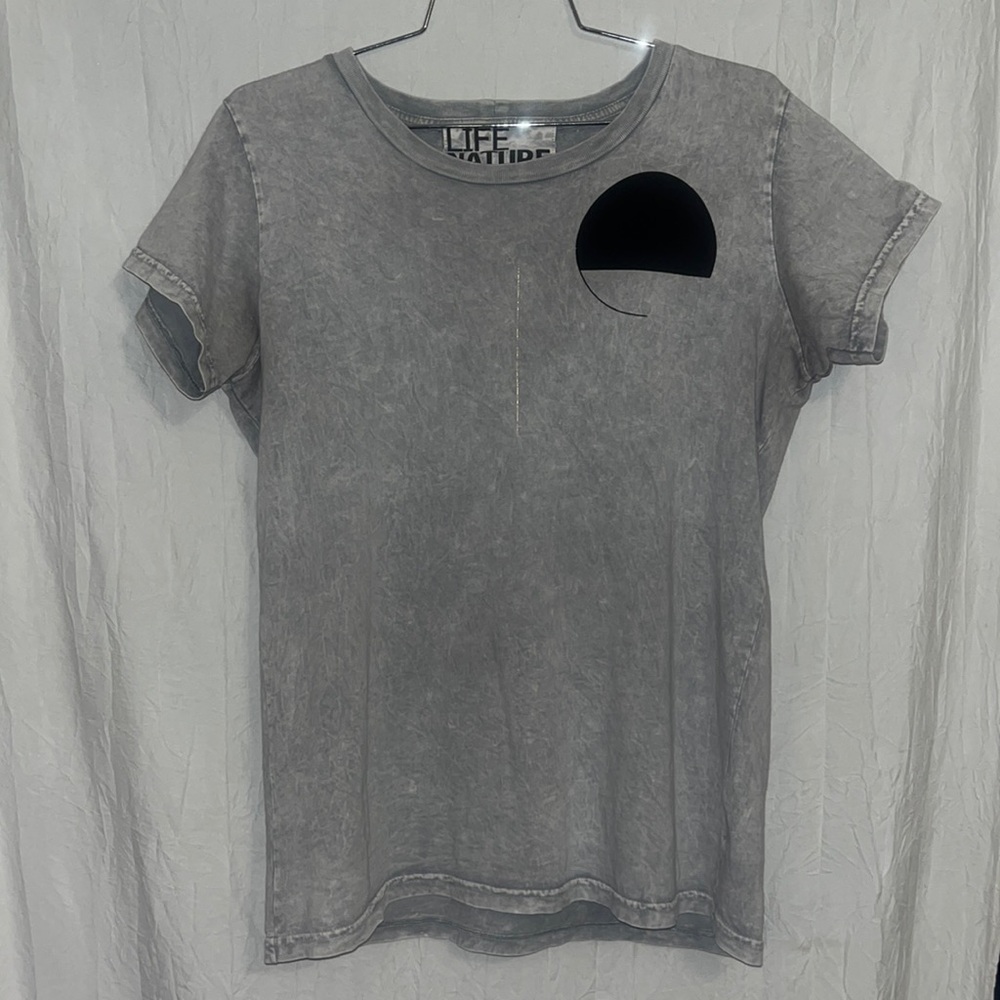 FREECITY GOLDEN LINE SHORT-SLEEVE TEE in Gray White Wash 🌵 Small